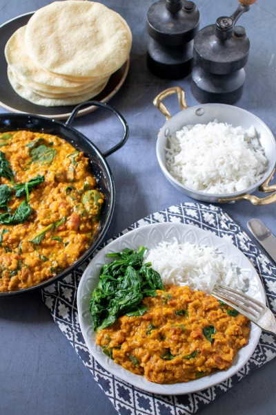 Red Lentil Dahl with Mushrooms